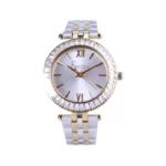 ساعت فری لوک زنانه فلزی نقره ای طلایی نگین دار FL.1.10495/4