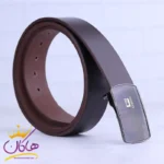 کمربند چرم طبیعی مردانه قهوه ای Gallic