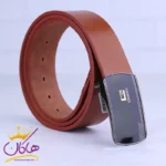 کمربند چرم طبیعی مردانه عسلی Gallic