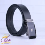 کمربند ریلی چرم طبیعی مردانه مشکی GIORGIO ARMANI