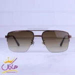 عینک آفتابی مردانه گوچی نیم فریم قهوه ای GG1351/5