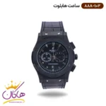 ساعت هابلوت مردانه بند چرمی مشکی صفحه مشکی کرنوگراف 888/102
