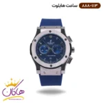 ساعت هابلوت مردانه بند رابر آبی صفحه آبی کرنوگراف 888/113