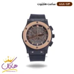 ساعت هابلوت مردانه بند رابر قاب رزگلد سه موتوره کرنوگراف 888/114