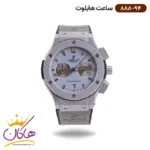 ساعت هابلوت زنانه بند رابر تمام نقره ای کرنوگراف 888/94