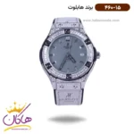 ساعت هابلوت زنانه بند جیر طوسی قاب نگین دار 460/15