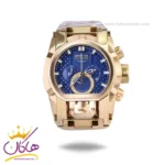 ساعت مچی اینویکتا زئوس مردانه فلزی طلایی صفحه سورمه ای کرنوگراف 205