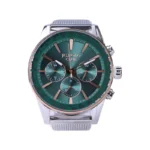 ساعت جی جی پولو مردانه فلزی بند حصیری صفحه سبز JPC.S04064A/2