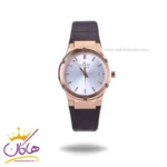 ساعت زنانه لاکسمی بند چرمی قهوه ای قاب رزگلد 8126/5