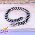 دستبند مردانه کارتیر نقره ای مشکی SP 54/3