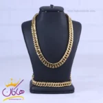 ست زنجیر و دستبند طلایی کارتیر استنلس استیل 2816