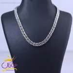 زنجیر کارتیر بافت درشت نقره ای استنلس استیل 2822