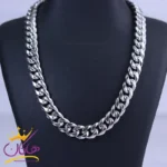 زنجیر نقره ای کارتیر بافت درشت استنلس استیل 2824