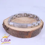 دستبند مردانه نقره ای پلاک کارتیر st 41049