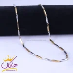 زنجیر استنلس استیل کبریتی نقره ای طلایی مردانه st 19063