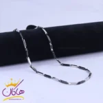 زنجیر کبریتی مشکی نقره ای استنلس استیل st 19065