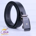 کمربند ریلی چرم طبیعی مردانه مشکی MASERATI