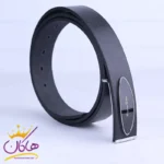 کمربند پلاکی چرم طبیعی مردانه مشکی Massimo Dutti