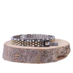 دستبند استیل مردانه رولکس نقره ای طلایی 2029/3