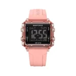 ساعت زنانه نیوی فورس بند رابر صورتی دیجیتال قاب مربع 7101/5