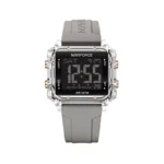 ساعت زنانه نیوی فورس بند رابر طوسی دیجیتال قاب مربع 7101/6