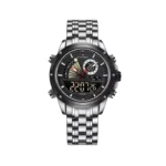 ساعت مچی مردانه نیوی فورس فلزی نقره ای دو زمانه 9205/1