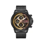 ساعت عقربه ای مردانه نیوی فورس بند حصیری مشکی 9110/8