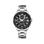 ساعت عقربه ای مردانه نیوی فورس فلزی نقره ای صفحه مشکی 9089/1