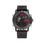 ساعت مچی نیوی فورس مردانه دو زمانه بند چرم مشکی 9095/2