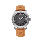 ساعت عقربه ای نیوی فورس مردانه بند چرم عسلی 9202/11