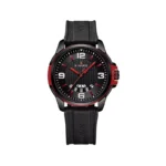 ساعت مچی نیوی فورس مردانه بند رابر قاب قرمز مشکی 9215/4