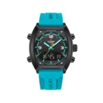 ساعت نیوی فورس مردانه بند رابر سبزآبی دو زمانه 9242/4