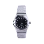 ساعت مچی امگا زنانه فلزی نقره ای صفحه مشکی 66900666/10