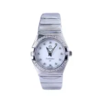 ساعت مچی امگا زنانه فلزی نقره ای قاب نگین دار 88988004/1