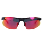 عینک آفتابی مردانه پلیس نیم فریم شیشه جیوه ای قرمز 8787/1