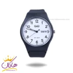 ساعت پسرانه کیو اند کیو بند رابر مشکی صفحه سفید A212J003Y