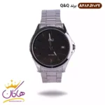 ساعت مردانه کیو اند کیو نقره ای صفحه مشکی A484J202Y