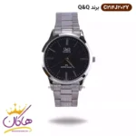 ساعت مچی مردانه کیو اند کیو نقره ای صفحه مشکی C214J202Y