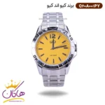 ساعت کیو اند کیو مردانه فلزی صفحه زرد Q60A-001PY
