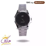 ساعت مچی مردانه کیو اند کیو نقره ای صفحه مشکی QA06J212Y