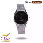 ساعت مردانه فلزی کیو اند کیو نقره ای صفحه مشکی QZ60J202Y