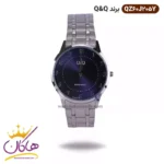 ساعت مردانه کیو اند کیو فلزی نقره ای صفحه سورمه ای QZ60J205Y
