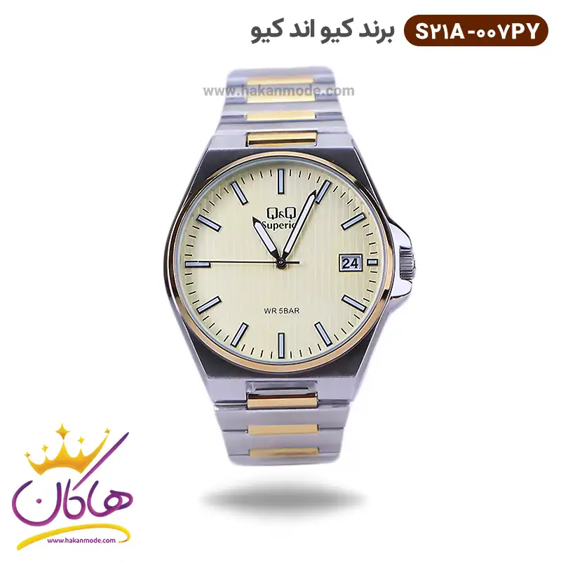 ساعت کیو اند کیو مردانه فلزی نقره ای طلایی S21A-007PY ساعت کیو اند کیو مردانه فلزی نقره ای طلایی S21A-007PY - Image 1