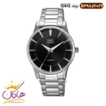 ساعت کیو اند کیو مردانه فلزی نقره ای صفحه مشکی S398J202Y