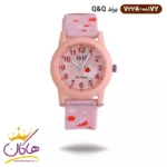 ساعت دخترانه کیو اند کیو صورتی طرح کاپ کیک V22A-001VY