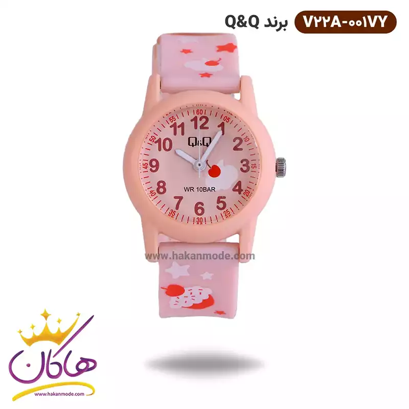 ساعت دخترانه کیو اند کیو صورتی طرح کاپ کیک V22A-001VY ساعت دخترانه کیو اند کیو صورتی طرح کاپ کیک V22A-001VY - Image 1