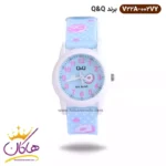 ساعت دخترانه کیو اند کیو آبی طرح دونات V22A-002VY