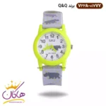 ساعت پسرانه کیو اند کیو طوسی طرح کرگدن V22A-017VY