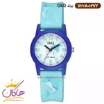 ساعت کیو اند کیو پسرانه سیلیکونی آبی طرح دلفین V22A014VY