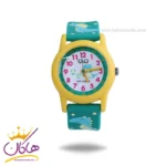 ساعت بچه گانه کیو اند کیو سبز قاب زرد طرح دایناسور V22A023VY